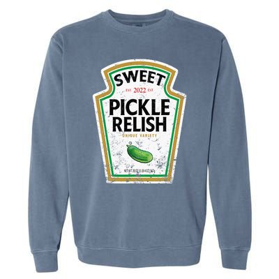 Sweet Relish Funny Halloween Condiment Green Pickle Garment-Dyed Sweatshirt