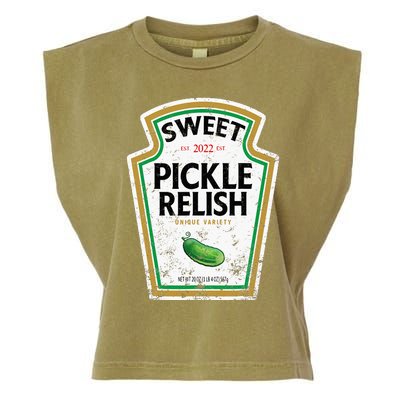 Sweet Relish Funny Halloween Condiment Green Pickle Garment-Dyed Women's Muscle Tee