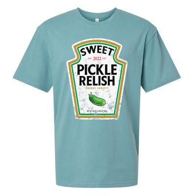 Sweet Relish Funny Halloween Condiment Green Pickle Sueded Cloud Jersey T-Shirt