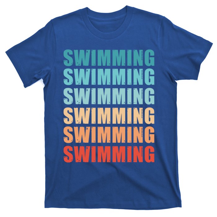 Swimming Retro Fathers Day Vintage Gift T-Shirt