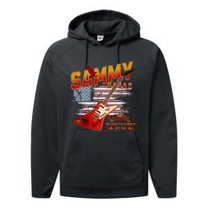 Sammy Red Guitar Rock Both Worlds Vh Concert Performance Fleece Hoodie