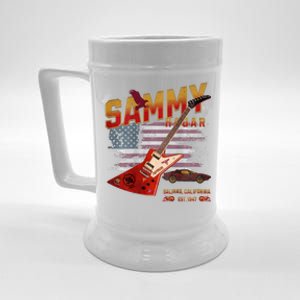 Sammy Red Guitar Rock Front Back Both Worlds Vh Concert Beer Stein