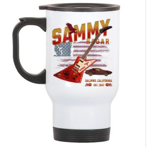 Sammy Red Guitar Rock Front Back Both Worlds Vh Concert Stainless Steel Travel Mug