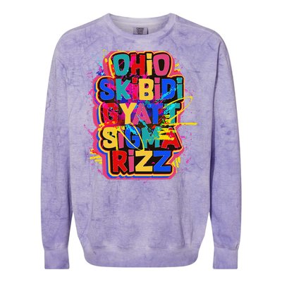 Skibid.I Rizz Gyatt Ohio Sigma Funny Rizzler Gift Toilet Meme Colorblast Crewneck Sweatshirt