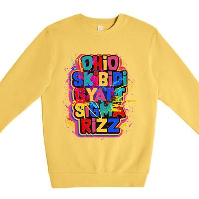 Skibid.I Rizz Gyatt Ohio Sigma Funny Rizzler Gift Toilet Meme Premium Crewneck Sweatshirt