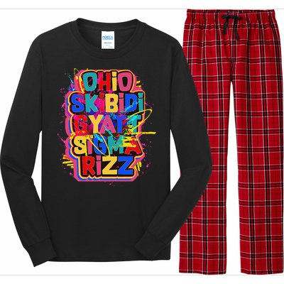 Skibid.I Rizz Gyatt Ohio Sigma Funny Rizzler Gift Toilet Meme Long Sleeve Pajama Set