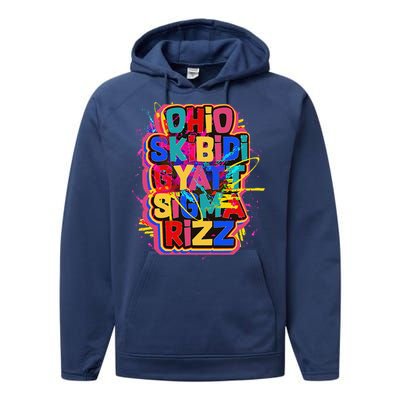 Skibid.I Rizz Gyatt Ohio Sigma Funny Rizzler Gift Toilet Meme Performance Fleece Hoodie