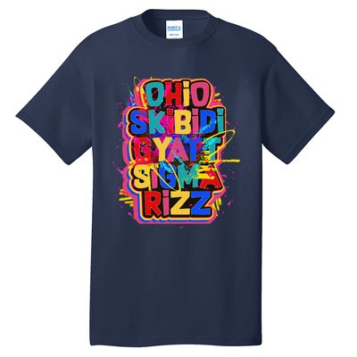 Skibid.I Rizz Gyatt Ohio Sigma Funny Rizzler Gift Toilet Meme Tall T-Shirt