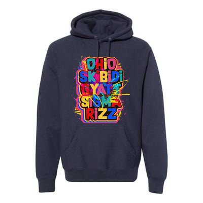 Skibid.I Rizz Gyatt Ohio Sigma Funny Rizzler Gift Toilet Meme Premium Hoodie