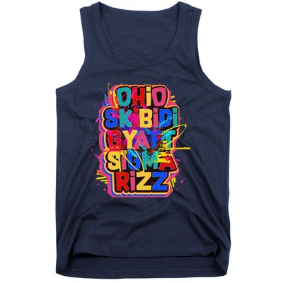 Skibid.I Rizz Gyatt Ohio Sigma Funny Rizzler Gift Toilet Meme Tank Top