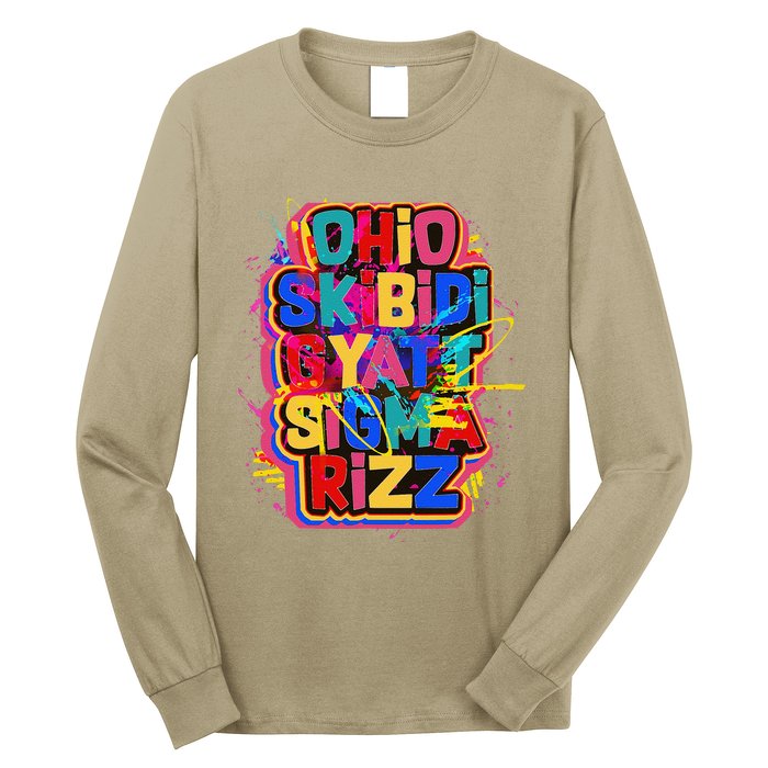 Skibid.I Rizz Gyatt Ohio Sigma Funny Rizzler Gift Toilet Meme Long Sleeve Shirt