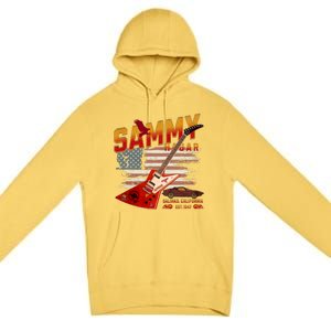 Sammy Red Guitar Rock Both Worlds Vh Concert Premium Pullover Hoodie