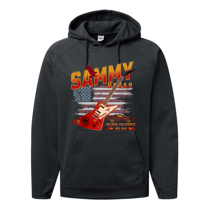 Sammy Red Guitar Rock Both Worlds Vh Concert Performance Fleece Hoodie