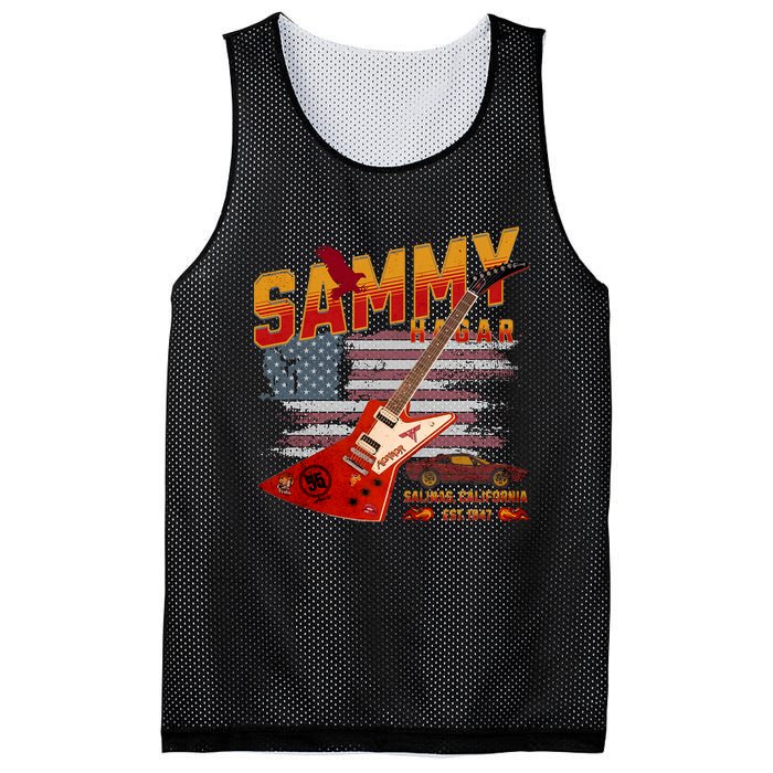 Sammy Red Guitar Rock Both Worlds Vh Concert Mesh Reversible Basketball Jersey Tank