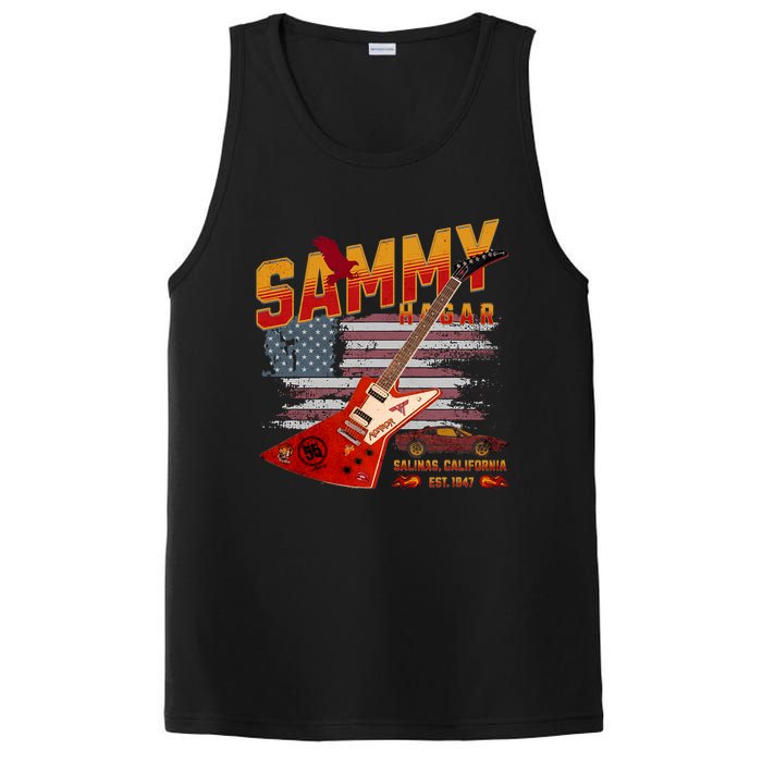 Sammy Red Guitar Rock Both Worlds Vh Concert PosiCharge Competitor Tank