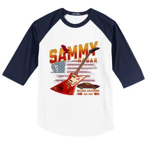 Sammy Red Guitar Rock Both Worlds Vh Concert Baseball Sleeve Shirt