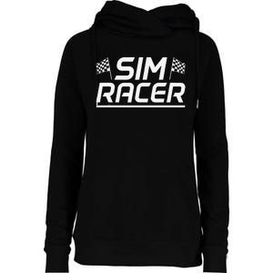 Sim Racer Gaming Simulation Race Car Sim Racing Womens Funnel Neck Pullover Hood