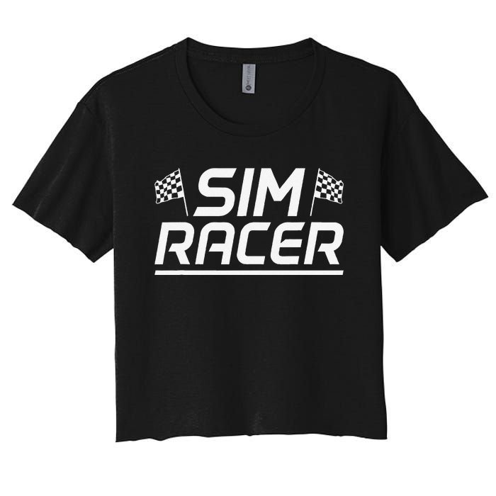 Sim Racer Gaming Simulation Race Car Sim Racing Women's Crop Top Tee