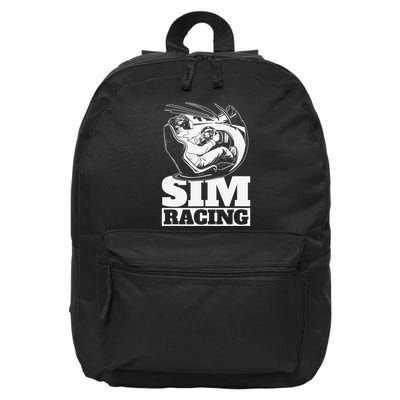 Sim Racer Gaming Simulation Race Car Sim Racing 16 in Basic Backpack