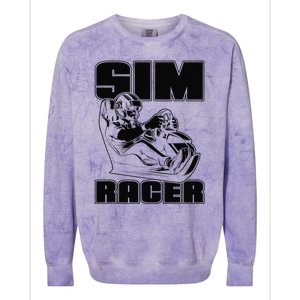 Sim Racer Gaming Simulation Race Car Sim Racing Colorblast Crewneck Sweatshirt