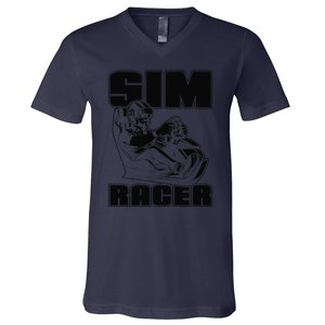 Sim Racer Gaming Simulation Race Car Sim Racing V-Neck T-Shirt