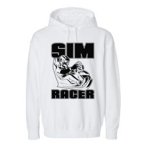 Sim Racer Gaming Simulation Race Car Sim Racing Garment-Dyed Fleece Hoodie