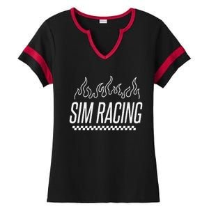 Sim Racer Gaming Race Car Simulation Sim Racing Ladies Halftime Notch Neck Tee