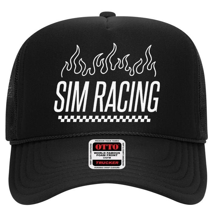 Sim Racer Gaming Race Car Simulation Sim Racing High Crown Mesh Back Trucker Hat