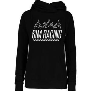 Sim Racer Gaming Race Car Simulation Sim Racing Womens Funnel Neck Pullover Hood