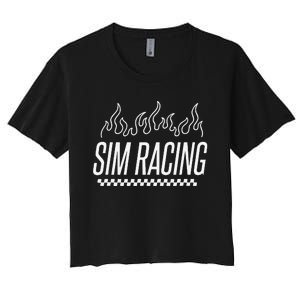 Sim Racer Gaming Race Car Simulation Sim Racing Women's Crop Top Tee