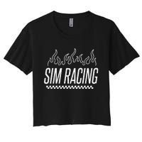 Sim Racer Gaming Race Car Simulation Sim Racing Women's Crop Top Tee