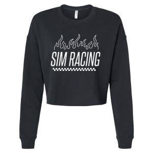 Sim Racer Gaming Race Car Simulation Sim Racing Cropped Pullover Crew