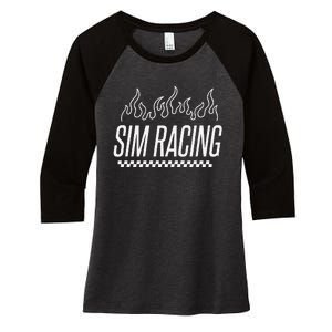 Sim Racer Gaming Race Car Simulation Sim Racing Women's Tri-Blend 3/4-Sleeve Raglan Shirt