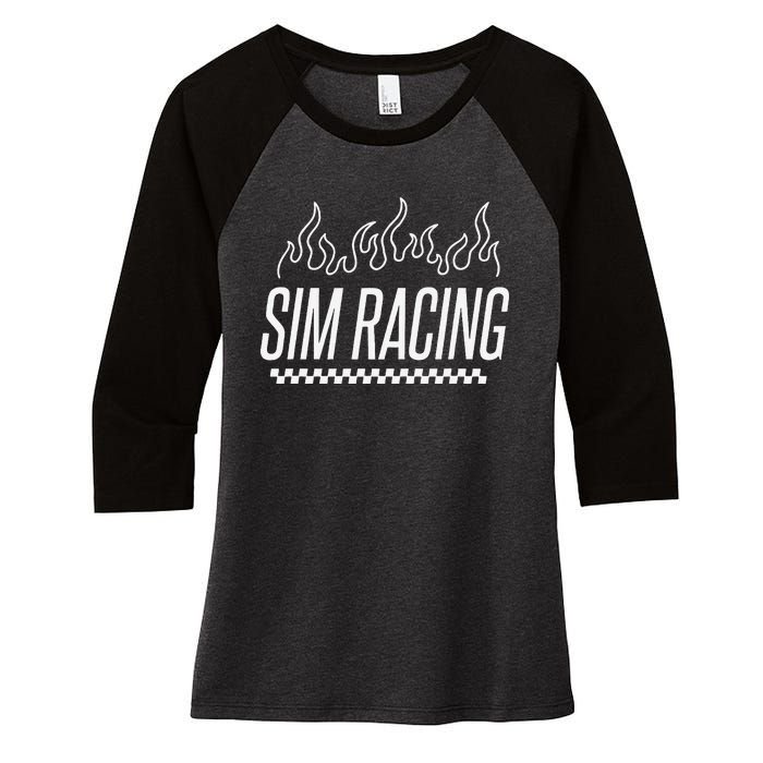 Sim Racer Gaming Race Car Simulation Sim Racing Women's Tri-Blend 3/4-Sleeve Raglan Shirt