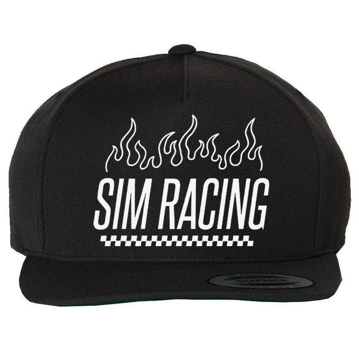 Sim Racer Gaming Race Car Simulation Sim Racing Wool Snapback Cap