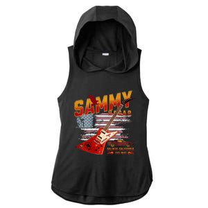 Sammy Red Guitar Rock Front Back Both Worlds Vh Concert Ladies PosiCharge Tri-Blend Wicking Draft Hoodie Tank