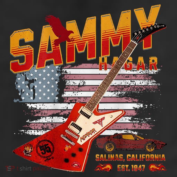 Sammy Red Guitar Rock Front Back Both Worlds Vh Concert Cool Comfort Performance Bucket Hat