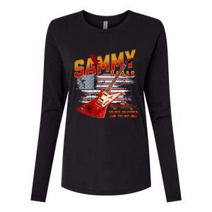 Sammy Red Guitar Rock Front Back Both Worlds Vh Concert Womens Cotton Relaxed Long Sleeve T-Shirt