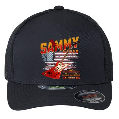Sammy Red Guitar Rock Front Back Both Worlds Vh Concert Flexfit Unipanel Trucker Cap