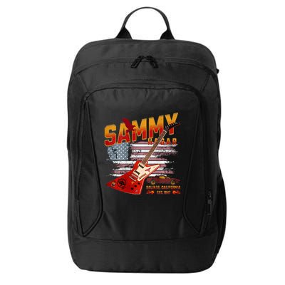 Sammy Red Guitar Rock Front Back Both Worlds Vh Concert City Backpack