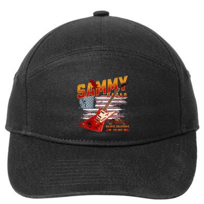 Sammy Red Guitar Rock Front Back Both Worlds Vh Concert 7-Panel Snapback Hat
