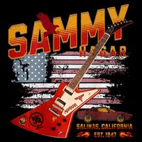 Sammy Red Guitar Rock Front Back Both Worlds Vh Concert 7-Panel Snapback Hat