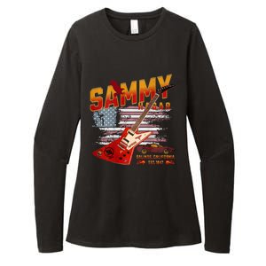 Sammy Red Guitar Rock Front Back Both Worlds Vh Concert Womens CVC Long Sleeve Shirt