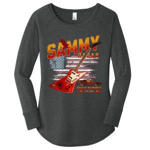 Sammy Red Guitar Rock Front Back Both Worlds Vh Concert Women's Perfect Tri Tunic Long Sleeve Shirt