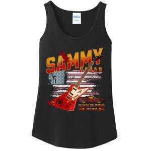 Sammy Red Guitar Rock Front Back Both Worlds Vh Concert Ladies Essential Tank