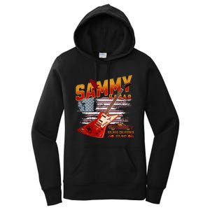 Sammy Red Guitar Rock Front Back Both Worlds Vh Concert Women's Pullover Hoodie