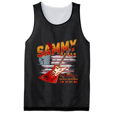 Sammy Red Guitar Rock Front Back Both Worlds Vh Concert Mesh Reversible Basketball Jersey Tank