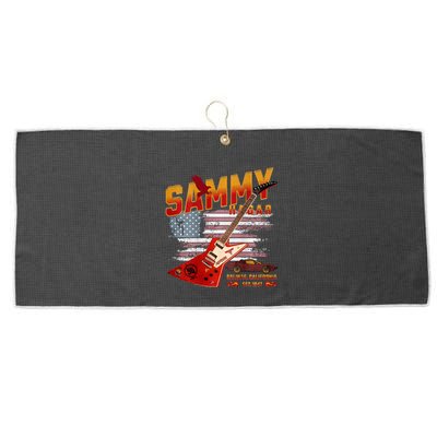 Sammy Red Guitar Rock Front Back Both Worlds Vh Concert Large Microfiber Waffle Golf Towel