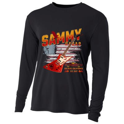 Sammy Red Guitar Rock Front Back Both Worlds Vh Concert Cooling Performance Long Sleeve Crew