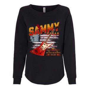 Sammy Red Guitar Rock Front Back Both Worlds Vh Concert Womens California Wash Sweatshirt